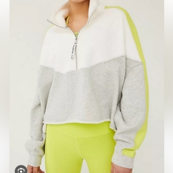 Free People Split Second Half Zip Pullover. - Picture 2 of 9